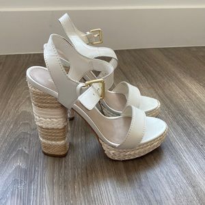 Block heel platform sandal